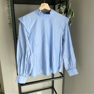 NWT Everlane Cotton Wing Sleeve Mockneck Top